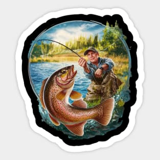 Cool Fishing For Men Women Fisherman Bass Trout Fish Hunting Sticker